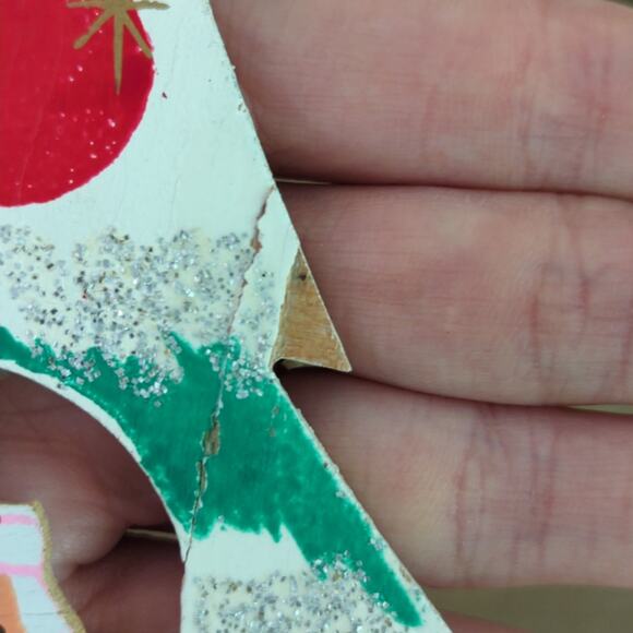 Vintage Holiday Mail Box Wooden Decorated Christmas Tree Card Holder - Picture 10 of 10